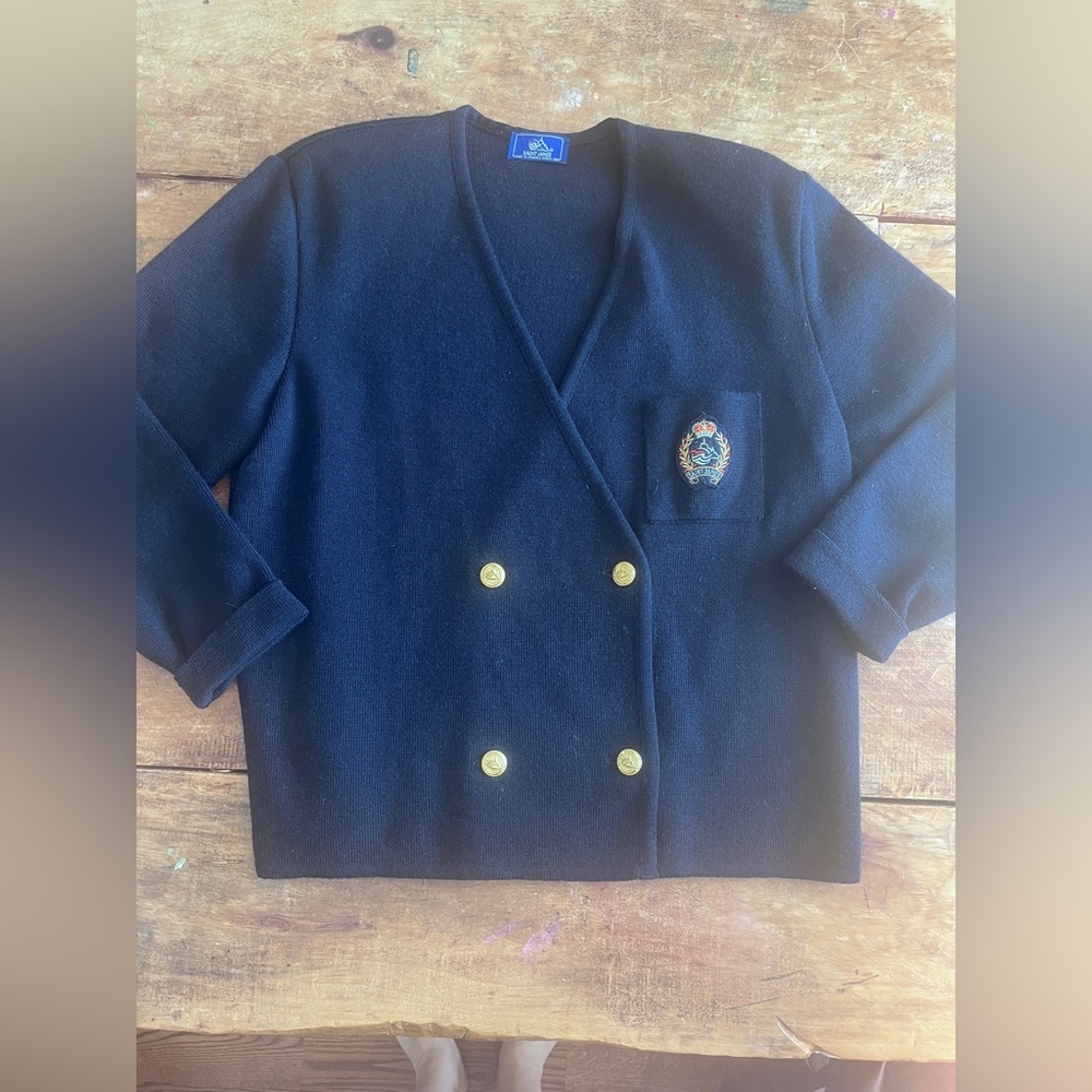 VTG - SAINT JAMES Navy 100%
Wool Double Breasted Gold
Buttons Cardigan